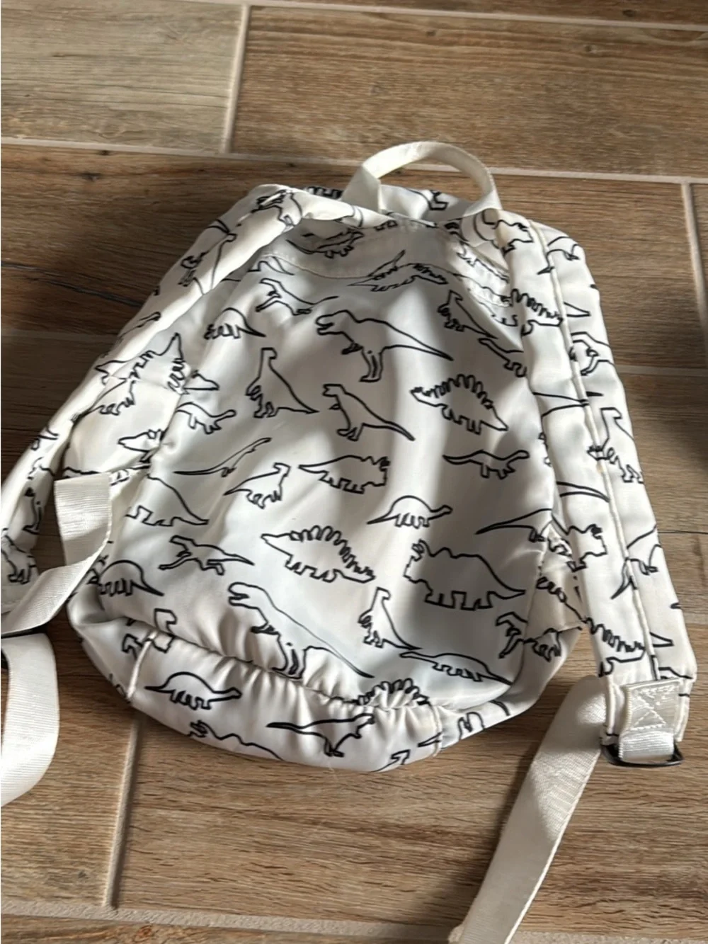 Kids White Dinosaur Backpack and hat Cash & Co